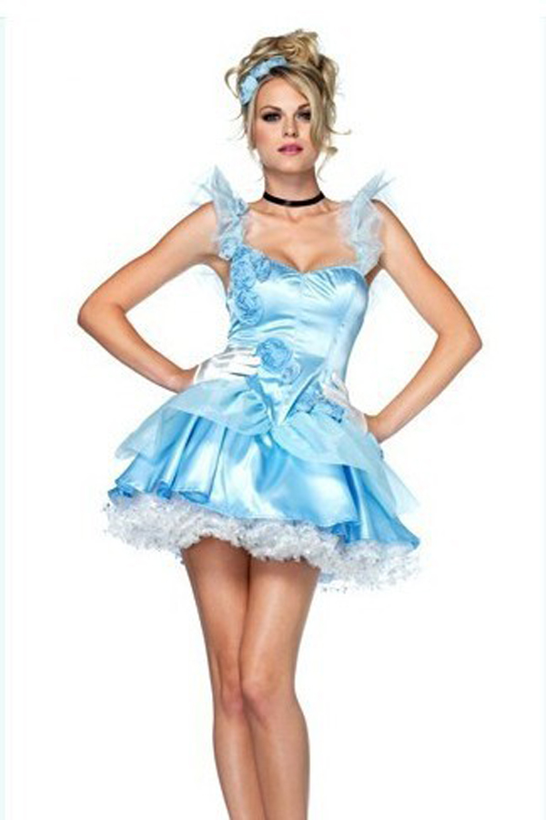 Costume Snow White Sky Blue Short Skirt - Click Image to Close